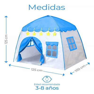 Tienda de campaña para niños 3 ventanas