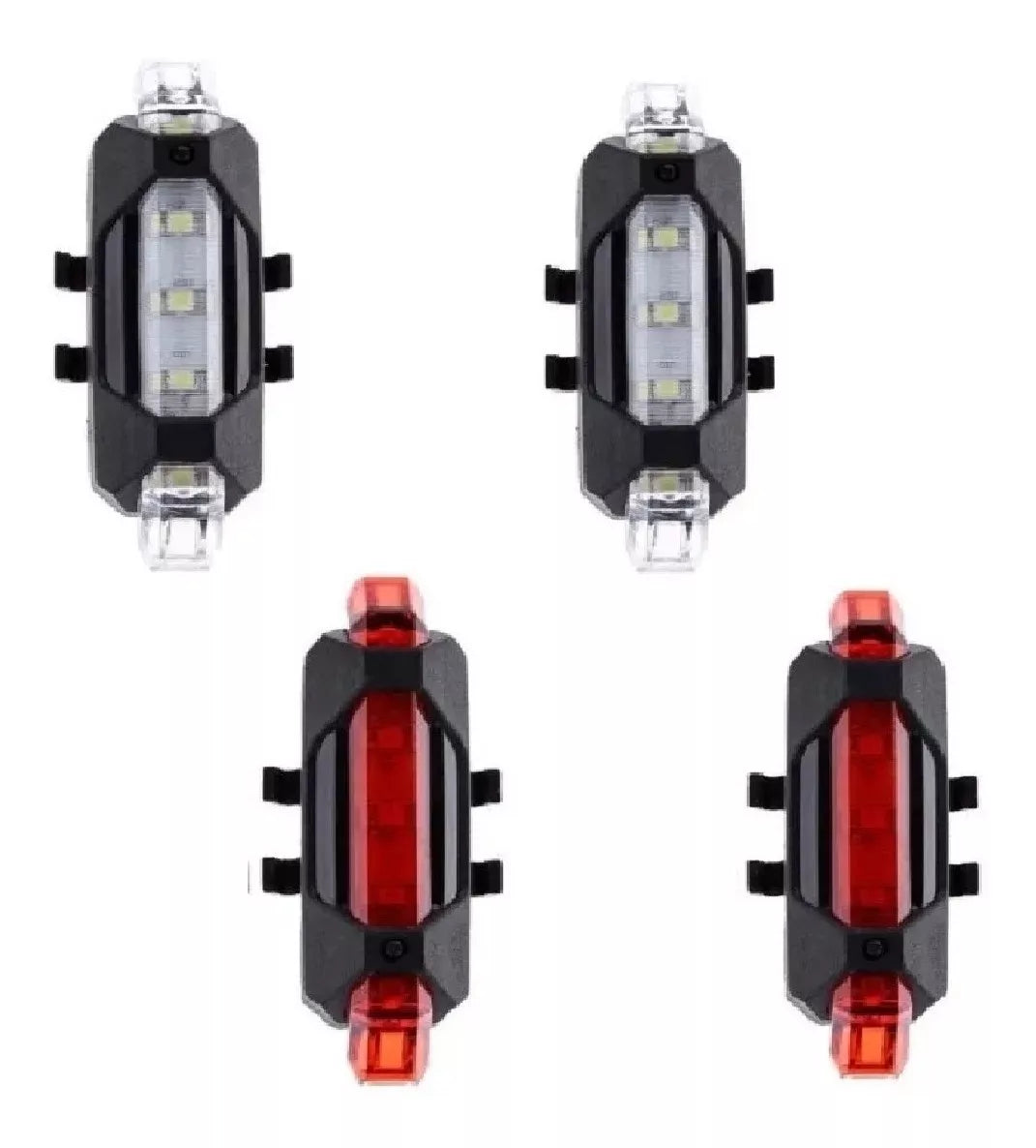 Pack 4 Luces Led Bicicleta Recargable